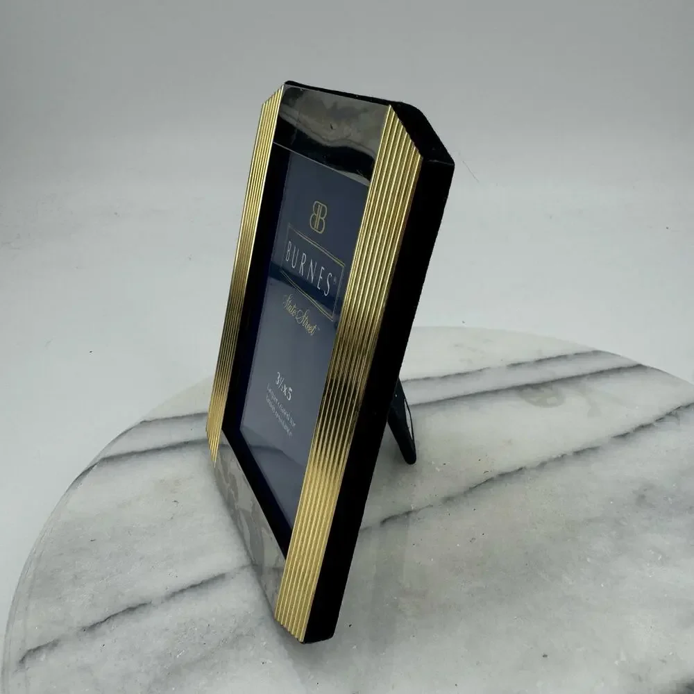 Burnes 3.5 X 5 gold and Silver Ornate Art deco Picture Frame